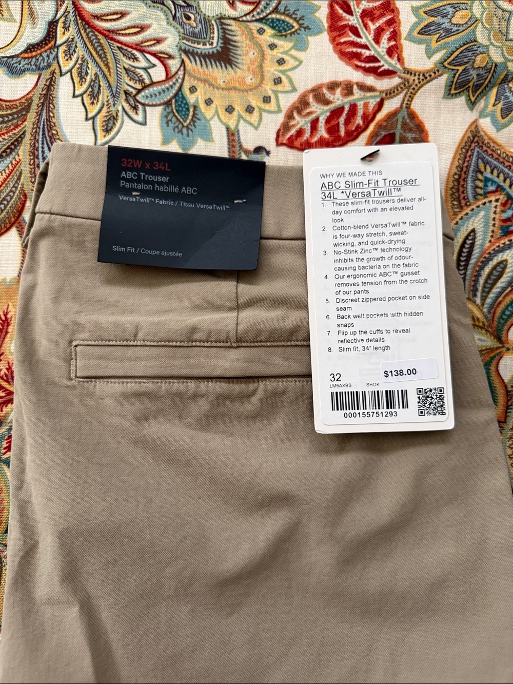 lululemon athletica Men's ABC Slim-Fit Chinos in Khaki